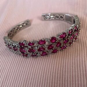 Silver Ruby Bangle